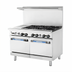 Thumbnail image #1 for Turbo Air Bake Tech Innovation Radiance 48-Inch Commercial Gas Range with 6 Open Burners, 12-Inch Griddle and 2 Standard Ovens