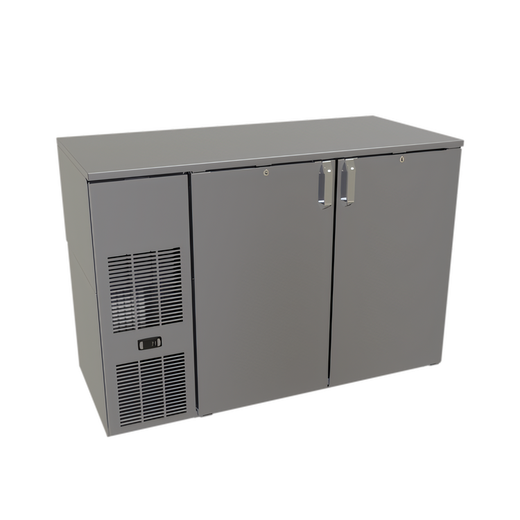 Product image #1 for Glastender C1FB52 One-Zone Front-Serviced Bar Profile Back Bar Cooler, 52-Inch, Two-Section