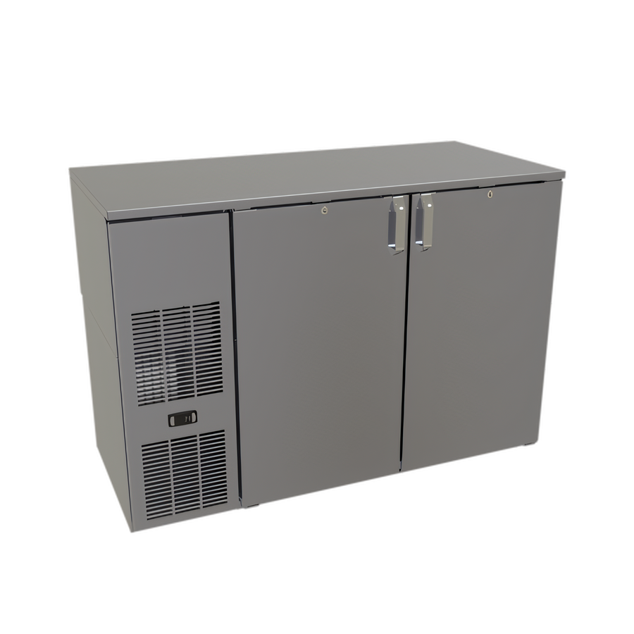 Product image #1 for Glastender C1FB52 One-Zone Front-Serviced Bar Profile Back Bar Cooler, 52-Inch, Two-Section