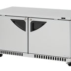 Thumbnail image #1 for Turbo Air Super Deluxe TUR-60SD-FB-N Two-Section Front-Breathing Undercounter Refrigerator with Solid Doors, 14.8 Cu. Ft., Stainless Steel
