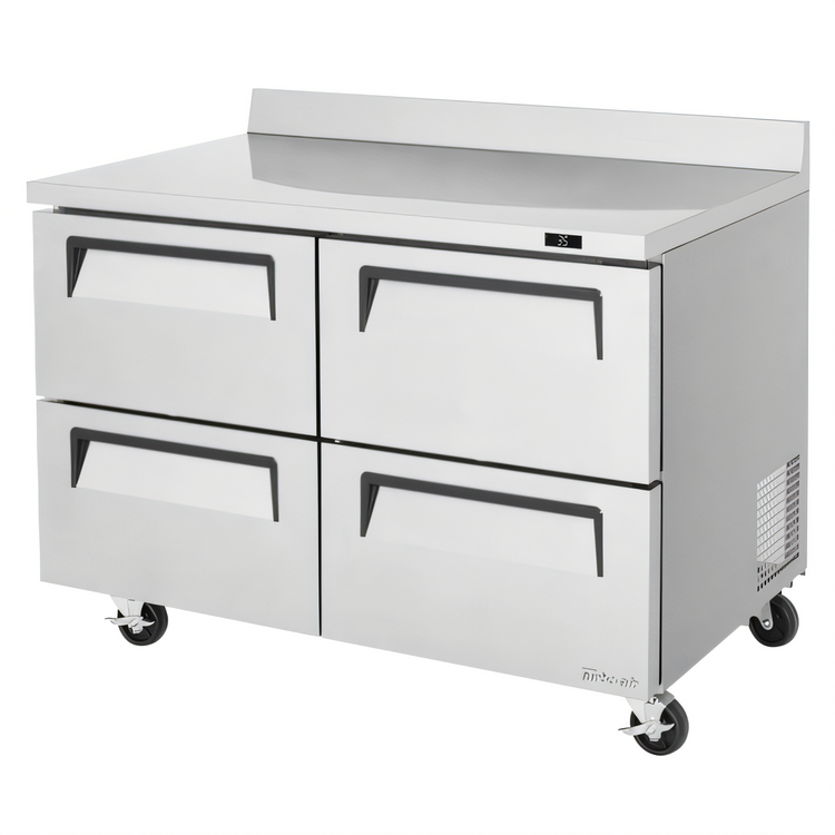 Product image #1 for Turbo Air Super Deluxe 48-Inch Two-Section Worktop Refrigerator with 4 Drawers and Self-Cleaning Condenser