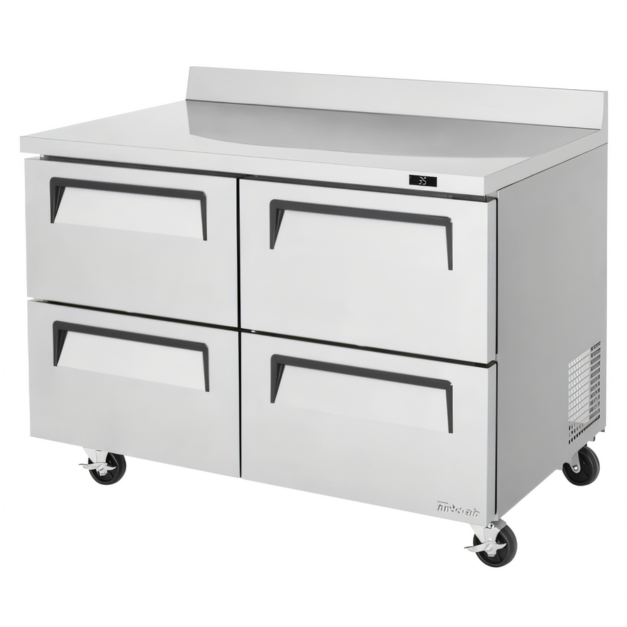 Product image #1 for Turbo Air Super Deluxe 48-Inch Two-Section Worktop Refrigerator with 4 Drawers and Self-Cleaning Condenser