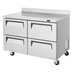 Thumbnail image #1 for Turbo Air Super Deluxe 48-Inch Two-Section Worktop Refrigerator with 4 Drawers and Self-Cleaning Condenser