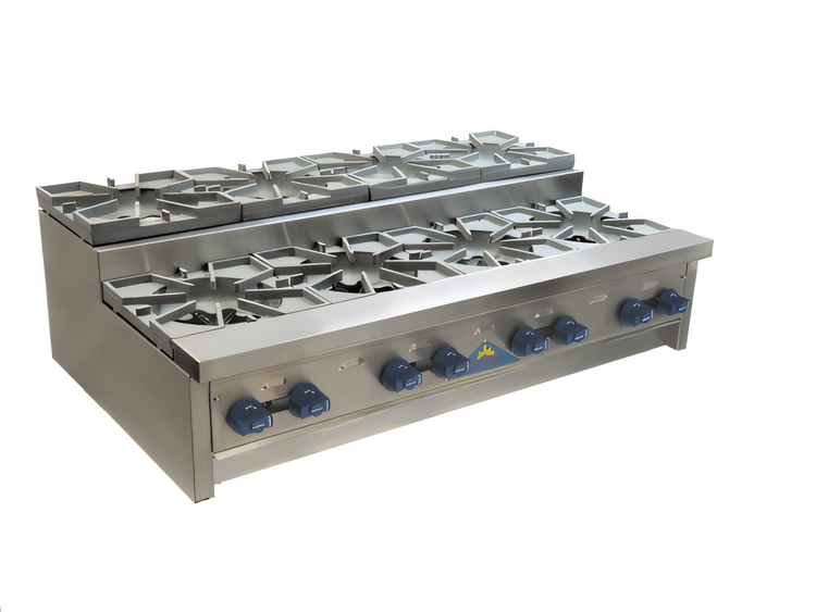 Product image #1 for Comstock-Castle 48-Inch Countertop Step-Up Saute Gas Hot Plate with 8 Burners