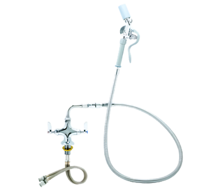 Product image #1 for Vulcan Double Pantry Deck-Mount Faucet with Washdown Hose, Backflow Preventer and Wall Hook