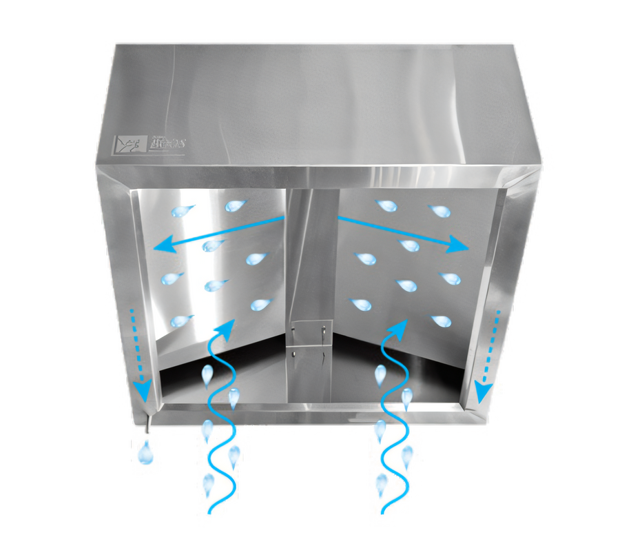 Product image #1 for John Boos 42 x 42 x 25 Inch Ventless Condensate Hood, Ceiling Mount, Stainless Steel