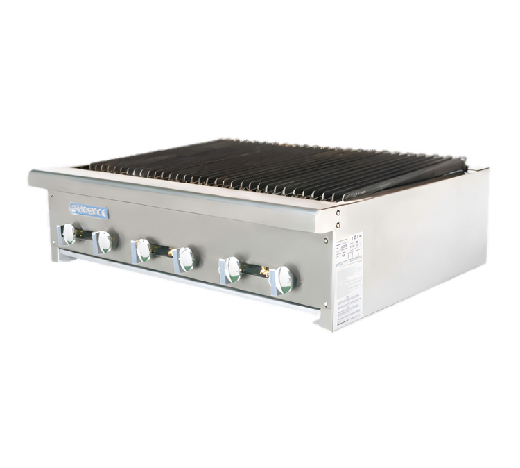 Product image #1 for Turbo Air Bake Tech Innovation 36-Inch Countertop Gas Radiant Charbroiler, 6 Burners, 90,000 BTU
