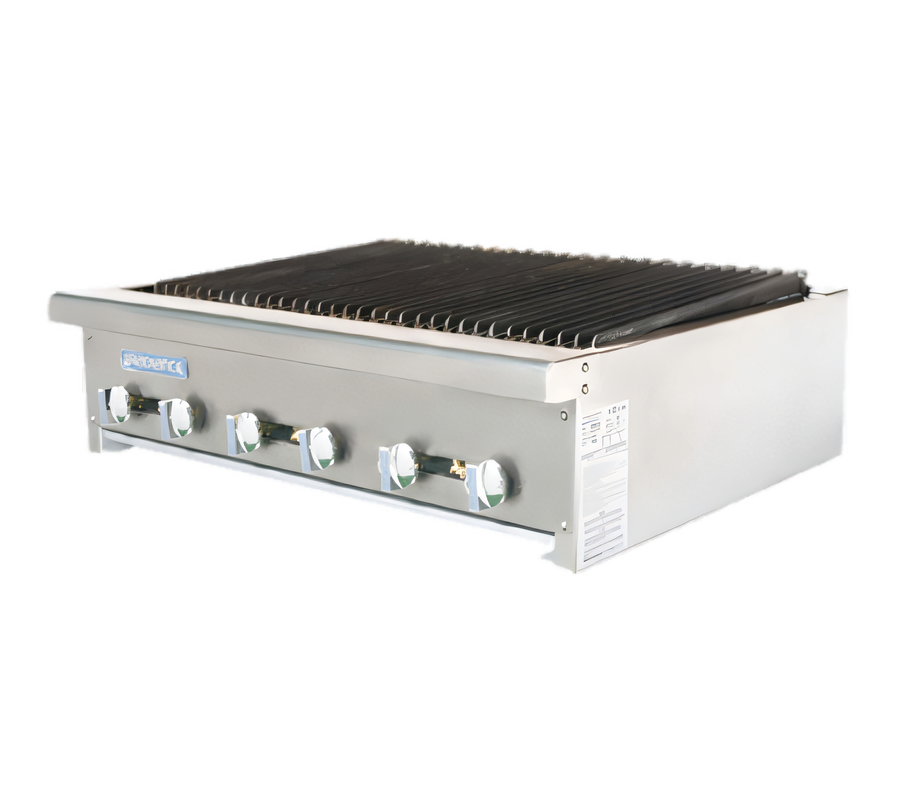 Product image #1 for Turbo Air Bake Tech Innovation 36-Inch Countertop Gas Radiant Charbroiler, 6 Burners, 90,000 BTU