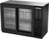 Thumbnail image #1 for Beverage-Air 48-Inch Two-Section Refrigerated Back Bar Storage Cabinet with Sliding Glass Doors, 15.1 Cu. Ft., Stainless Steel Top, Black Exterior