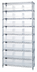 Thumbnail image #1 for Quantum 36-Inch Wide 9-Shelf Bin Wire Shelving System with 24 Clear Bins