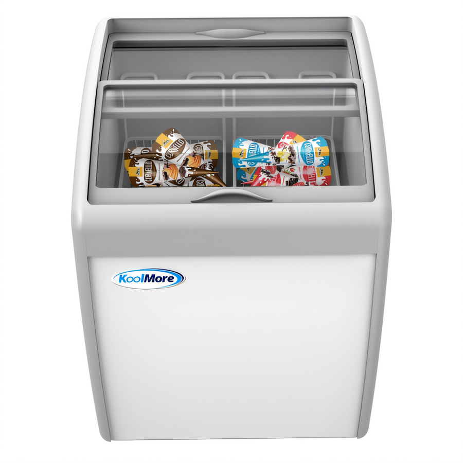 Product image #1 for KoolMore 26-Inch Commercial Ice Cream Display Chest Freezer with Sliding Glass Top Doors, 5.7 Cu. Ft.