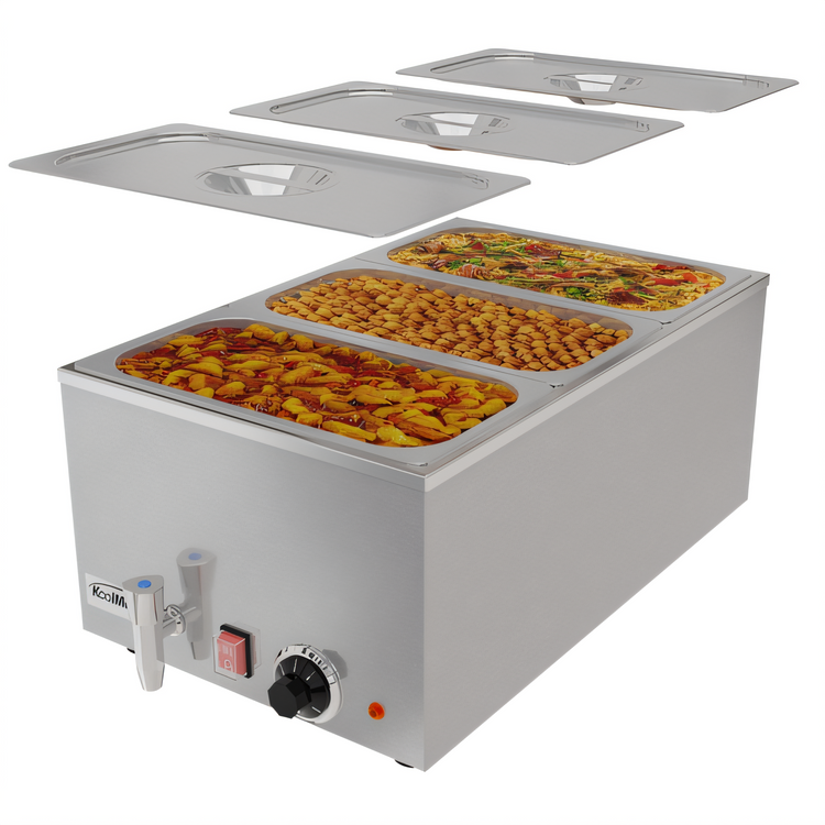 Product image #1 for KoolMore 3-Section Countertop Electric Food Warmer with Faucet