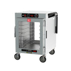 Thumbnail image #1 for Metro HotBlox™ HBCW8-ACPC-M Mobile Pass-Thru Holding Cabinet, Half-Height, 8-Pan, Clear Doors, Analog Control, 120V