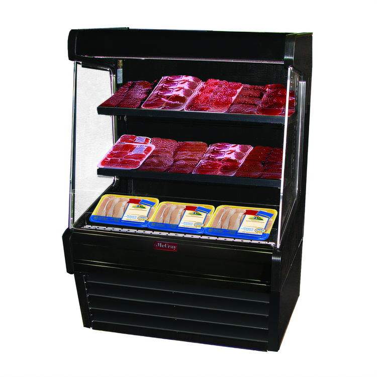 Product image #1 for Howard-McCray Ovation Series Meat Open Merchandiser, 75 Inch W x 60 Inch H, Remote Refrigeration, Stainless Steel, LED Lighting