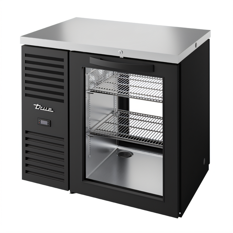 Product image #1 for True Premier Bar 36-Inch Pass-Thru One-Section Back Bar Cooler with 2 Locking Glass Doors and Stainless Steel Top