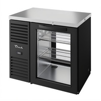 True Premier Bar 36-Inch Pass-Thru One-Section Back Bar Cooler with 2 Locking Glass Doors and Stainless Steel Top