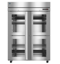 Hoshizaki Steelheart HC2A-HGE Two-Section Heated Holding Cabinet with Half Glass Doors, 49.5 Cu. Ft.