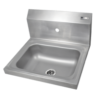 Pro-Bowl Wall-Mount Stainless Steel Hand Sink with 14 x 10 x 5 Inch Bowl and 3-1/2 Inch Basket Drain