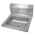 Thumbnail image #1 for Pro-Bowl Wall-Mount Stainless Steel Hand Sink with 14 x 10 x 5 Inch Bowl and 3-1/2 Inch Basket Drain