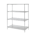 Thumbnail image #1 for Metro Super Erecta EZ1836BR-4 Stationary 4-Shelf Wire Shelving Unit, 36"W x 18"D x 74"H, Zinc Finish