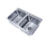 Thumbnail image #1 for Advance Tabco Smart Series™ Double Bowl Drop-In Sink, 45-1/2 x 21 Inches, 2 Compartments, 10-Inch Deep Bowls, 18-Gauge 304 Stainless Steel