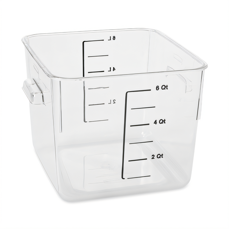 Product image #1 for Rubbermaid Commercial Space Saving 6-Quart Clear Square Polycarbonate Food Storage Container