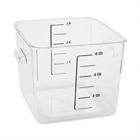 Rubbermaid Commercial Space Saving 6-Quart Clear Square Polycarbonate Food Storage Container