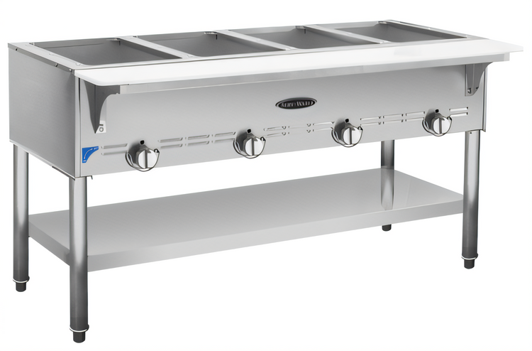 Product image #1 for Serv-Ware 4-Bay Liquid Propane Gas Steam Table with Open Wells