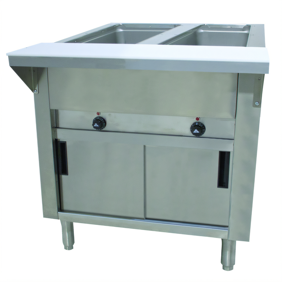 Product image #1 for Advance Tabco Triumph Supreme Electric 2-Well Hot Food Table with Sealed Wells and Sliding Door Base