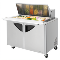 Turbo Air Super Deluxe 48-Inch 2-Section Sandwich/Salad Mega Top Refrigerated Prep Table with 18-Pan Opening