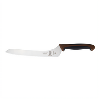 Mercer Culinary Millennia Colors 9-Inch Offset Wavy Edge Bread Knife, Brown Handle