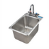 Thumbnail image #1 for BK Resources One-Compartment Drop-In Sink with Faucet and Basket Drain, 10 x 14 Bowl, 18/304 Stainless Steel
