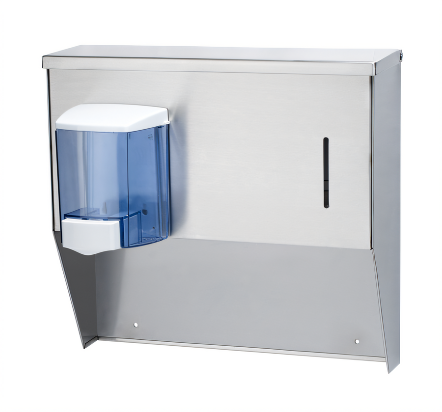Product image #1 for Krowne 16-Inch Wall-Mounted Manual Towel & Soap Dispenser for Hand Sinks