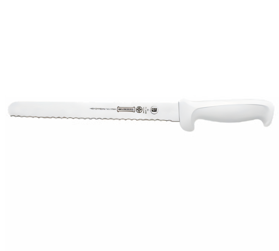 Product image #1 for Mundial 10-Inch Serrated Slicing Knife with White Antimicrobial Polypropylene Handle