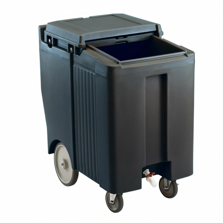 Product image #2 for Cambro SlidingLid Tall Mobile Ice Caddy, 175 lb Capacity, Black, with Easy Wheels