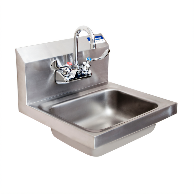 Product image #1 for BK Resources Wall-Mount Hand Sink, 14 x 10 x 5 Bowl, 304 Stainless Steel