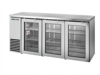 True 72-Inch Three-Door Glass Swing Door Back Bar Cooler, 24-Inch Deep, Stainless Top and Exterior