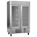 Thumbnail image #1 for Victory Refrigeration UltraSpec™ LSR49HC-1-IQ Two-Section Glass Door Merchandiser Refrigerator, 46.15 cu. ft., Stainless Steel, Bottom-Mount