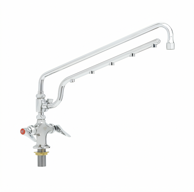 Product image #1 for T&S Brass UltraRinse Single-Hole Deck-Mount Mixing Faucet with 18-Inch Swing Nozzle and 16-Inch Spray Arm