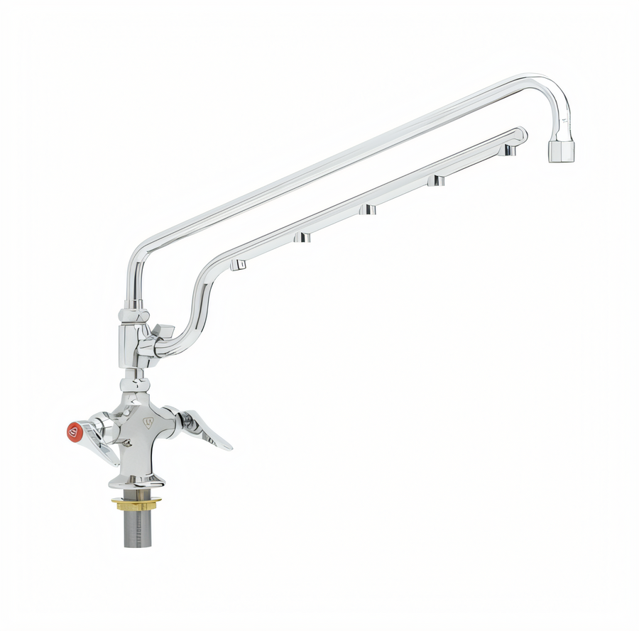 Product image #1 for T&S Brass UltraRinse Single-Hole Deck-Mount Mixing Faucet with 18-Inch Swing Nozzle and 16-Inch Spray Arm