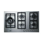 Thumbnail image #1 for Summit Commercial GCJ536SS 5-Burner Gas Drop-In Cooktop, 304 Stainless Steel, Sealed Burners, Continuous Cast-Iron Grates