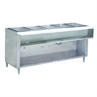 Advance Tabco Triumph (Supreme) 5-Well Water Bath Hot Food Table, Liquid Propane, 77-3/4 Inch Wide, Stainless Steel Cabinet Base
