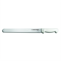 Basics 12-Inch Stain-Free High-Carbon Steel Roast Slicer with White Polypropylene Handle