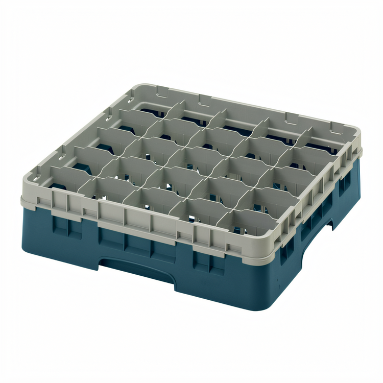 Product image #2 for Camrack Full Size Low-Profile 25-Compartment Glass Rack with Soft Gray Extender, Teal