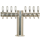 Thumbnail image #1 for Micro Matic USA Metropolis METRO-T-8PSSKR T-Style 8-Faucet Countertop Glycol-Cooled Draft Beer Tower, Polished 304 Stainless Steel