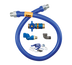 Thumbnail image #1 for Dormont Blue Hose Moveable Gas Connector Kit, 1-Inch ID x 36-Inch, Safety Quik Quick-Disconnect Valve, Swivel MAX, and Restraining Cable