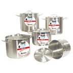 Thumbnail image #1 for Admiral Craft Equipment Corp. Titan SSP-8 8 Qt Induction-Ready Stainless Steel Stock Pot with Cover, Tri-Ply Bottom Case of 4
