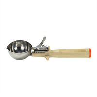 Winco Deluxe #10 Thumb Press Stainless Steel Disher, 3-1/4 oz, Ivory Handle