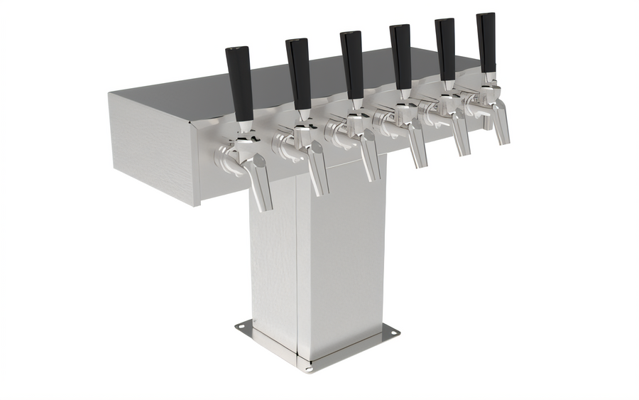 Product image #1 for Perlick 6-Faucet Extra High Countertop Glycol-Cooled Tee Draft Beer Tower, Polished Chrome