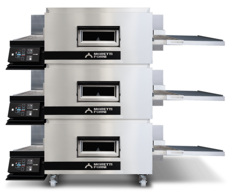 Product image #1 for Moretti Forni TT98E3S Triple Deck Electric Conveyor Pizza Oven, 32-Inch Belt, Stand Included